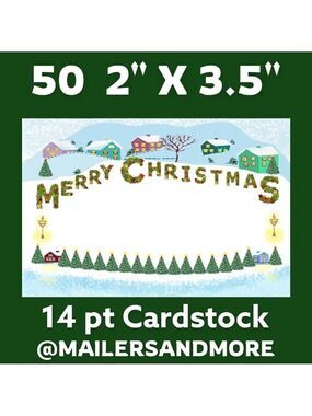 50 Merry Christmas Village Thank You Cards. PRICE IS FIRM